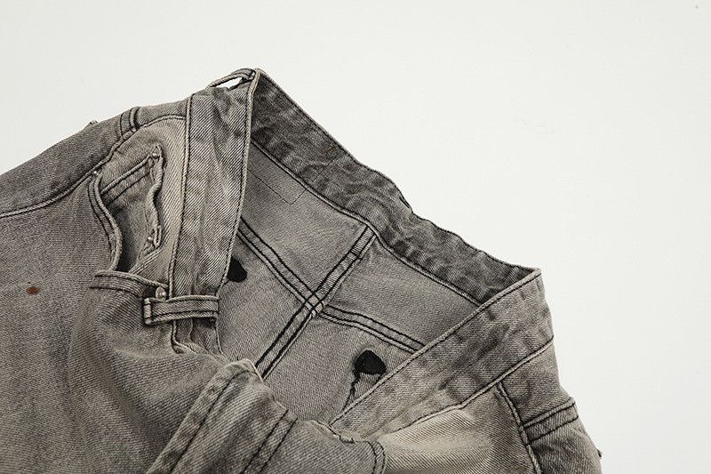Vintage American retro straight-leg splatter paint wide-leg jeans Size US 32 / EU 48 - 4 Thumbnail