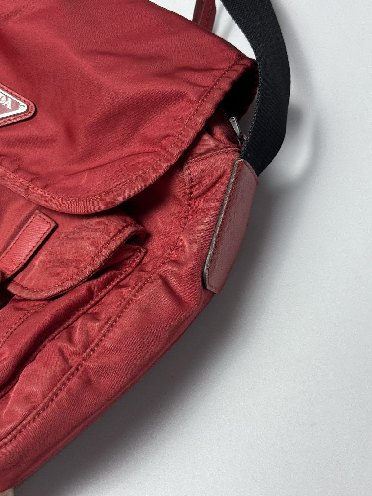 Prada Prada | Red & Black | Nylon Messenger Bag | Size ONE SIZE - 11 Thumbnail