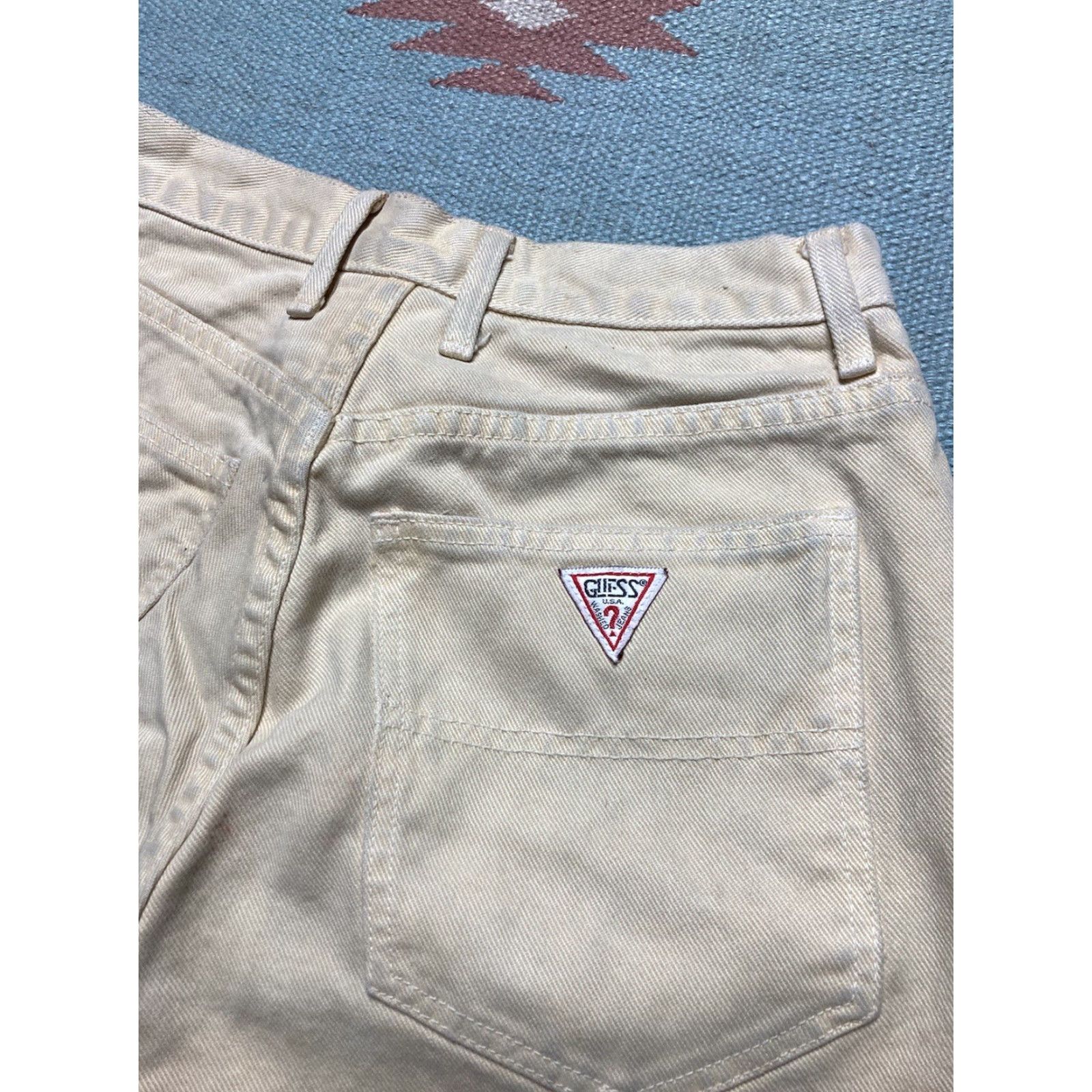 Guess VINTAGE Guess Jeans Shorts Jorts Light Yellow Made in USA Women’s 26 90s Mom Mens? Size 26" / US 2 / IT 38 - 8 Thumbnail