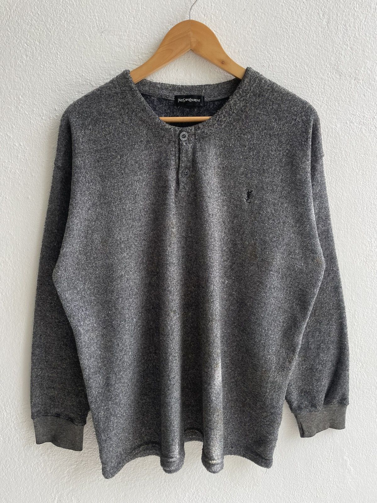 Yves Saint Laurent Vintage Yves Saint Laurent Fleece Small Logo Sweatshirt Size US L / EU 52-54 / 3 - 2 Thumbnail