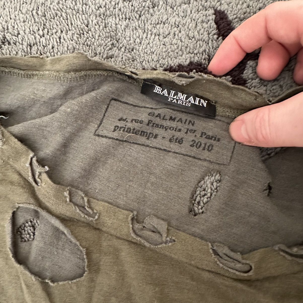 Balmain Archive Balmain Spring 2010 SS10 Decarnin Distressed Shirt Size M / US 6-8 / IT 42-44 - 2 Thumbnail