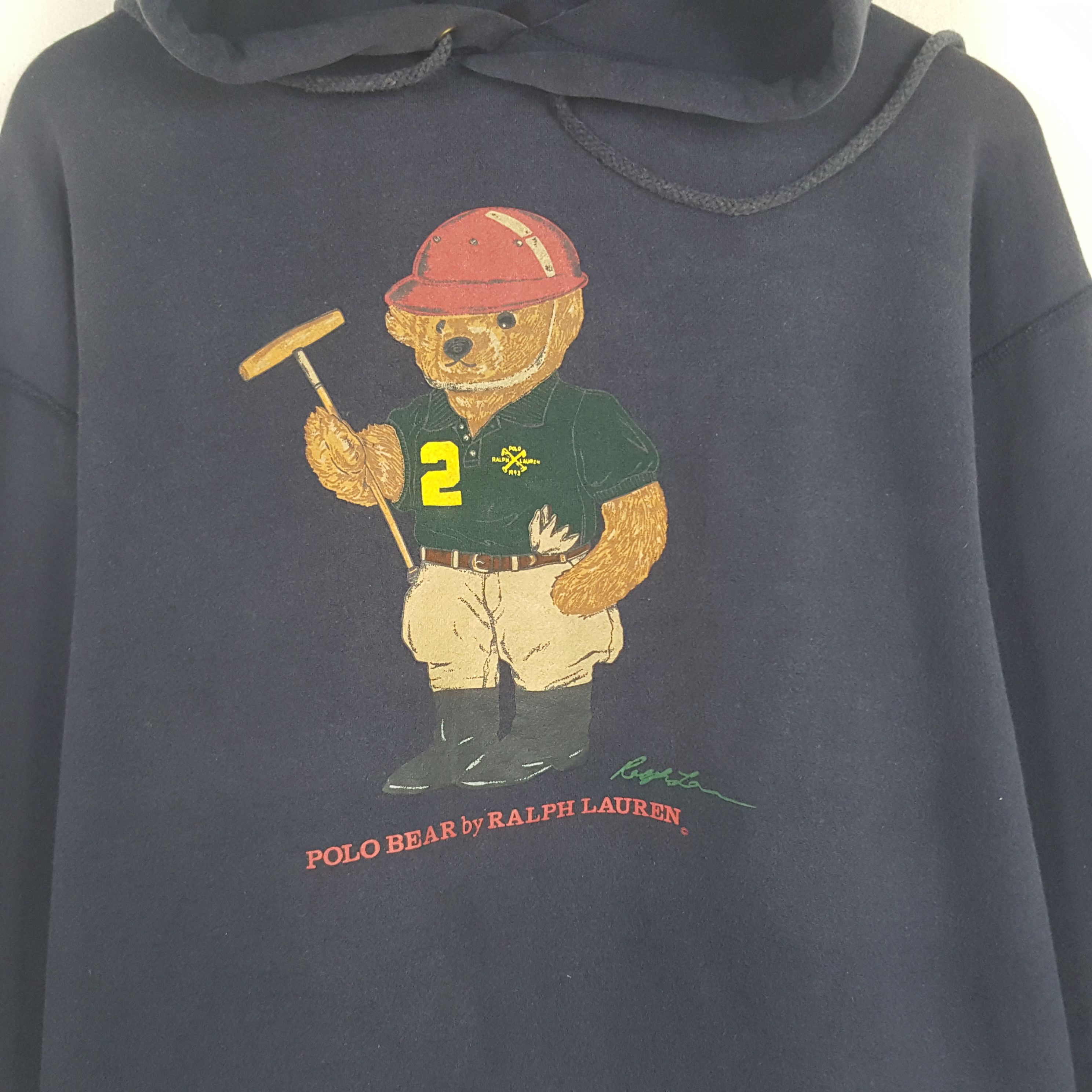 Polo Ralph Lauren × Vintage Vintage Polo Bear By Ralph Lauren Sweatshirt Bear Hoodies Size US M / EU 48-50 / 2 - 2 Thumbnail