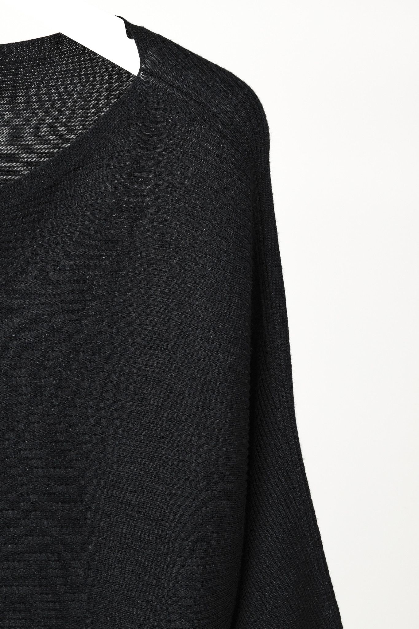 Chloe Chloe Black Ribbed Lace-Cuff 3/4-Dolman-Sleeve Sweater Size XS / US 0-2 / IT 36-38 - 5 Thumbnail