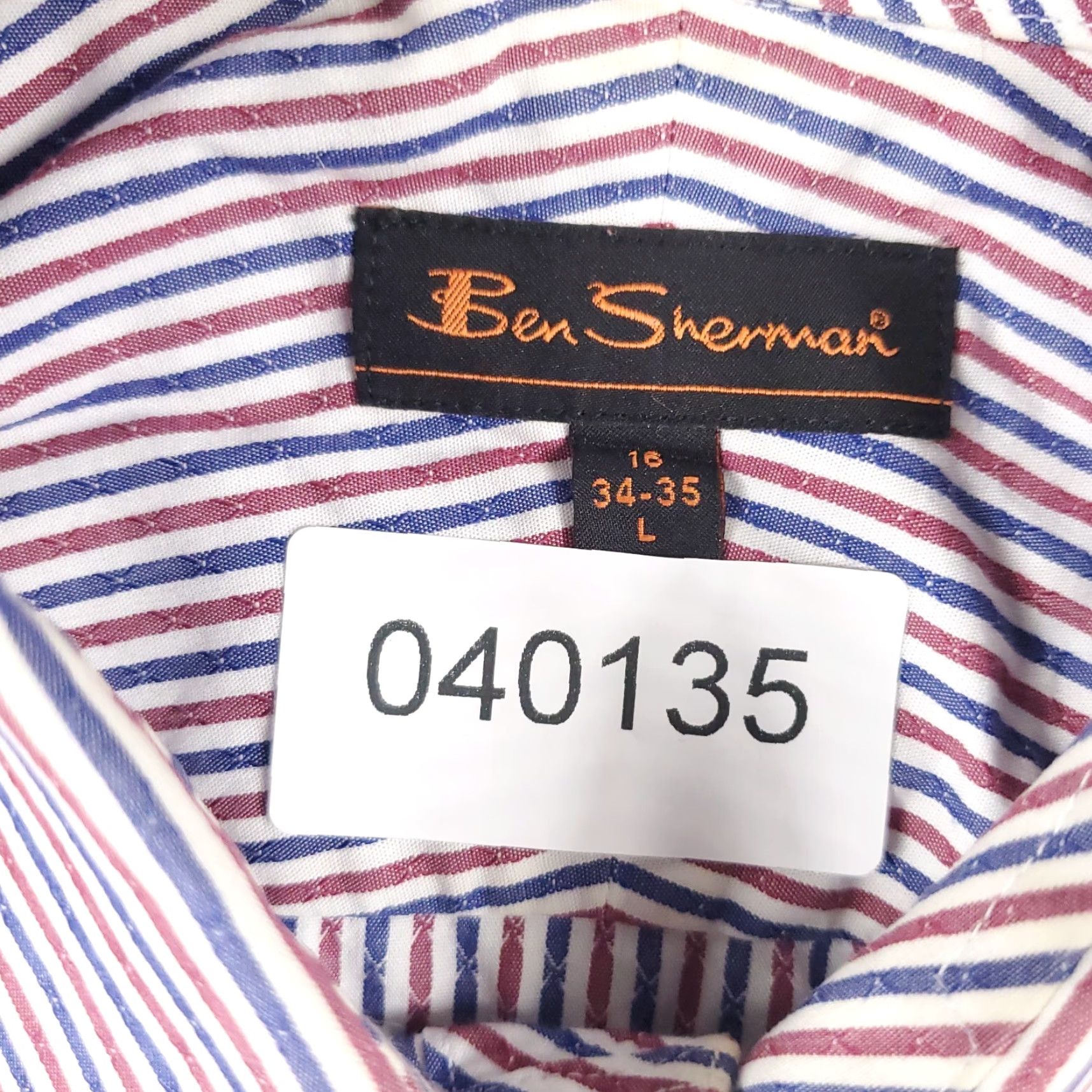 Ben Sherman Ben Sherman Shirt Mens Large Red White Blue Striped Casual Button Up Long Sleeve Size US L / EU 52-54 / 3 - 6 Thumbnail