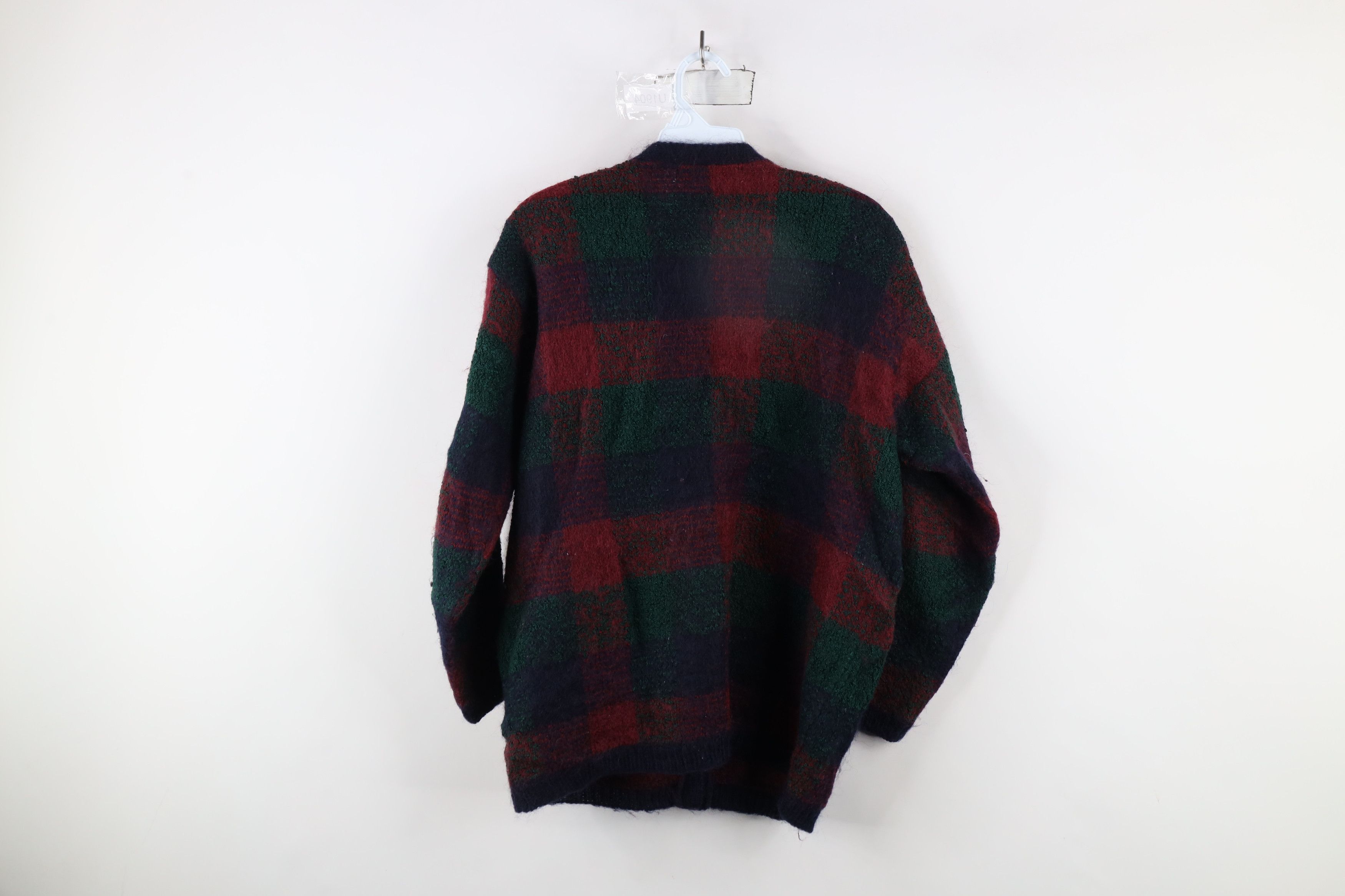 Vintage Vintage 90s Streetwear Blend Knit Cardigan Sweater Plaid Size L / US 10 / IT 46 - 5 Thumbnail