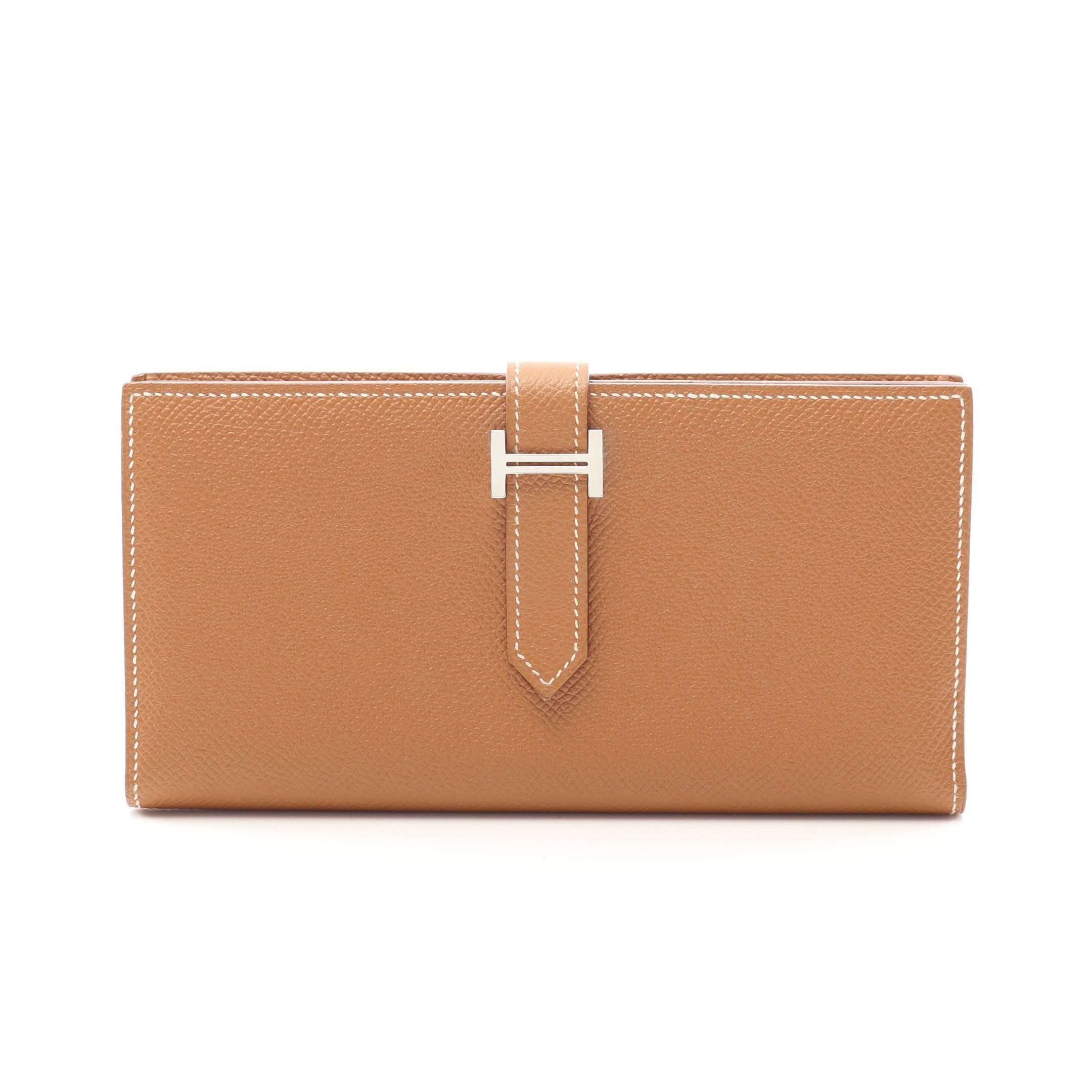 Hermes Hermes Bear Souffle Gold Bi-Fold Long Wallet Veau Epsom Light Brown Hardware X Stamp Size ONE SIZE - 1 Thumbnail