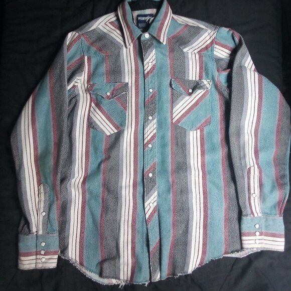 Wrangler Vintage Wrangler Striped Brushpopper Western Button Shirt Size US L / EU 52-54 / 3 - 2 Thumbnail