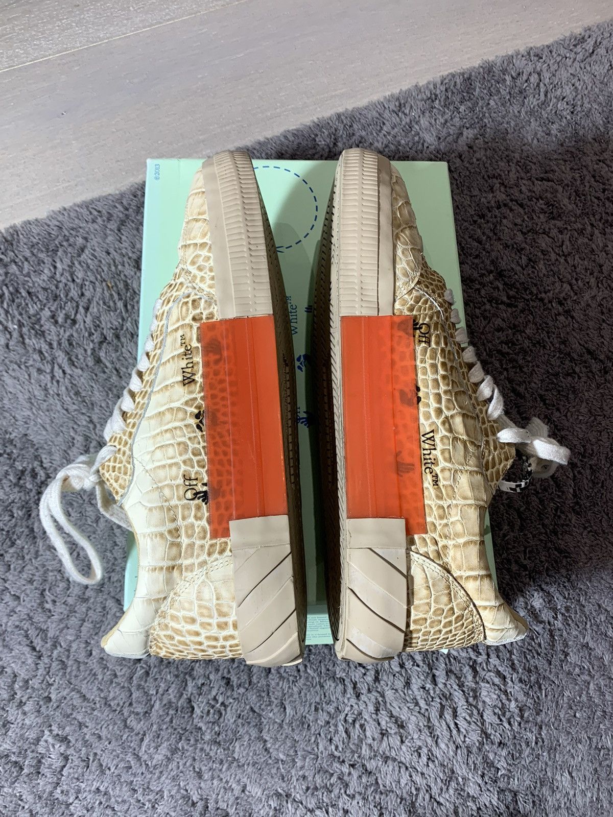 Off-White × Virgil Abloh Offwhite croco pattern Vulcanized beige cream US11 Size US 11 / EU 44 - 5 Thumbnail