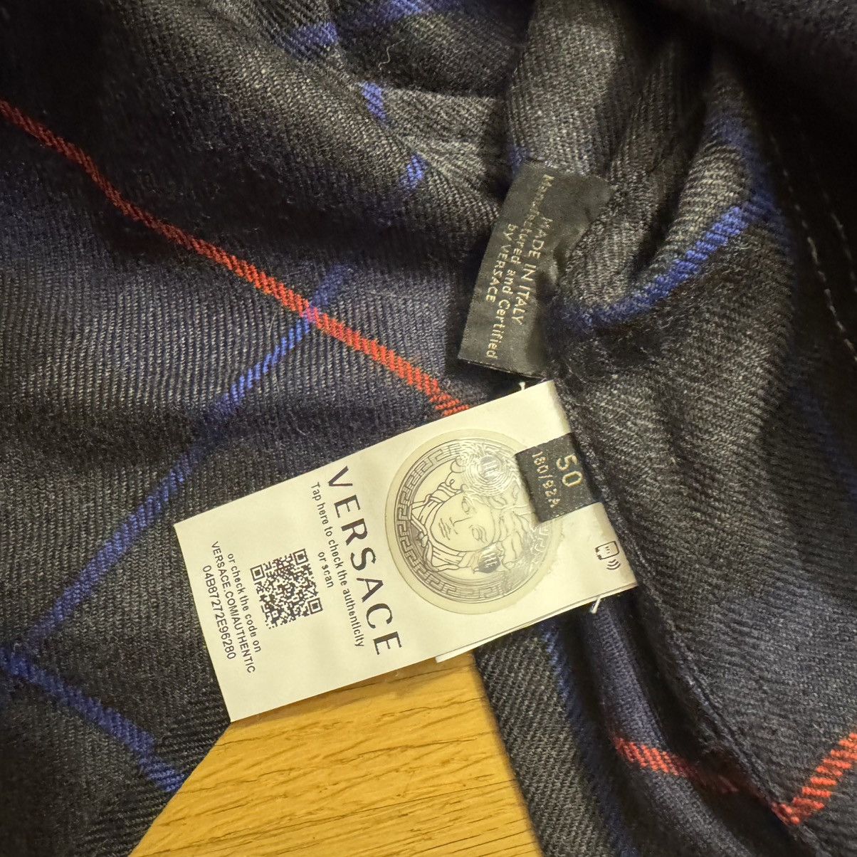 Versace Versace Wool and Leather Button-Up Blazer Size US M / EU 48-50 / 2 - 11 Thumbnail