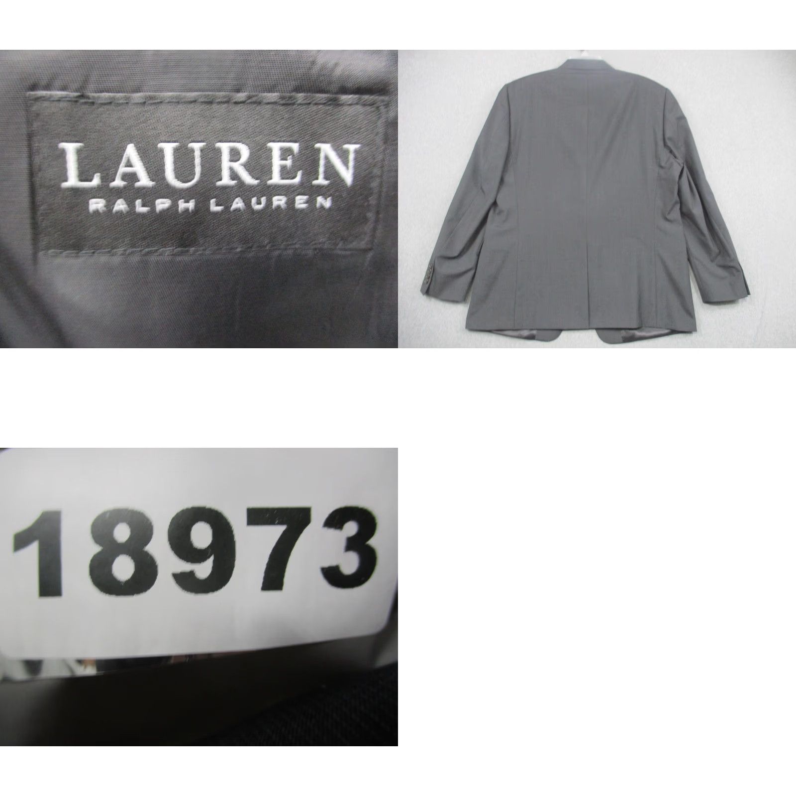 Ralph Lauren Lauren Ralph Lauren Suit Jacket Mens 46R Gray Check Two Button Notch Lapel Size 46R - 8 Thumbnail