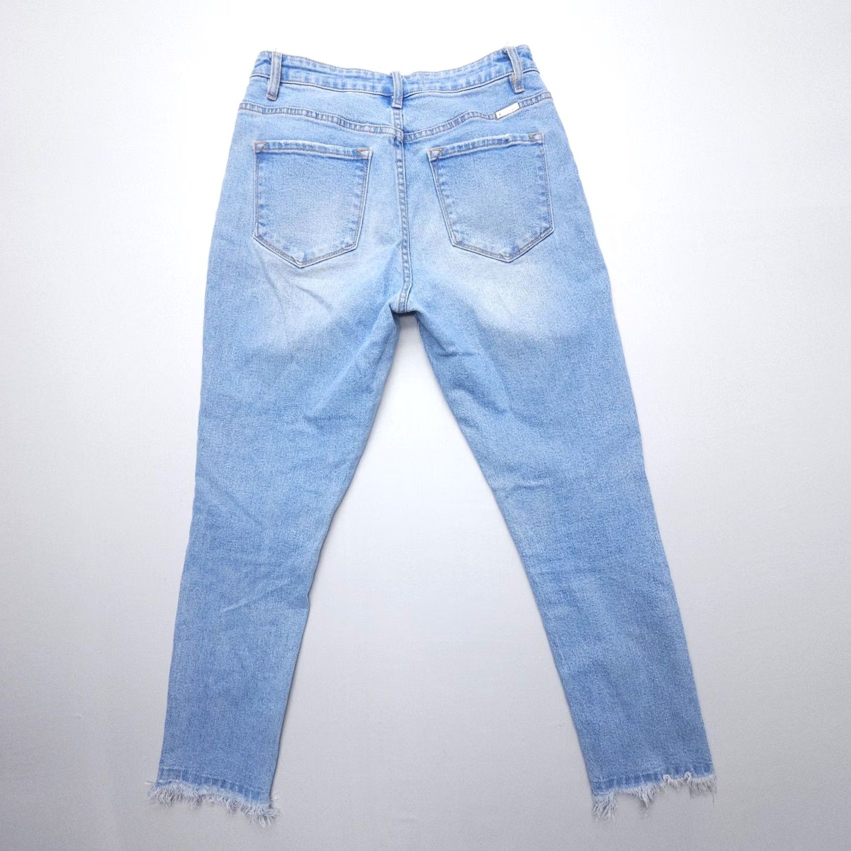 Vintage KanCan High Rise Skinny Jeans Womens 5 / 26 Raw Hem Blue Stretch Ankle Denim Jeans, 26, Blue, 5-Pocket, Slim, Regular, Jean, Black? Size 26" / US 2 / IT 38 - 2 Thumbnail