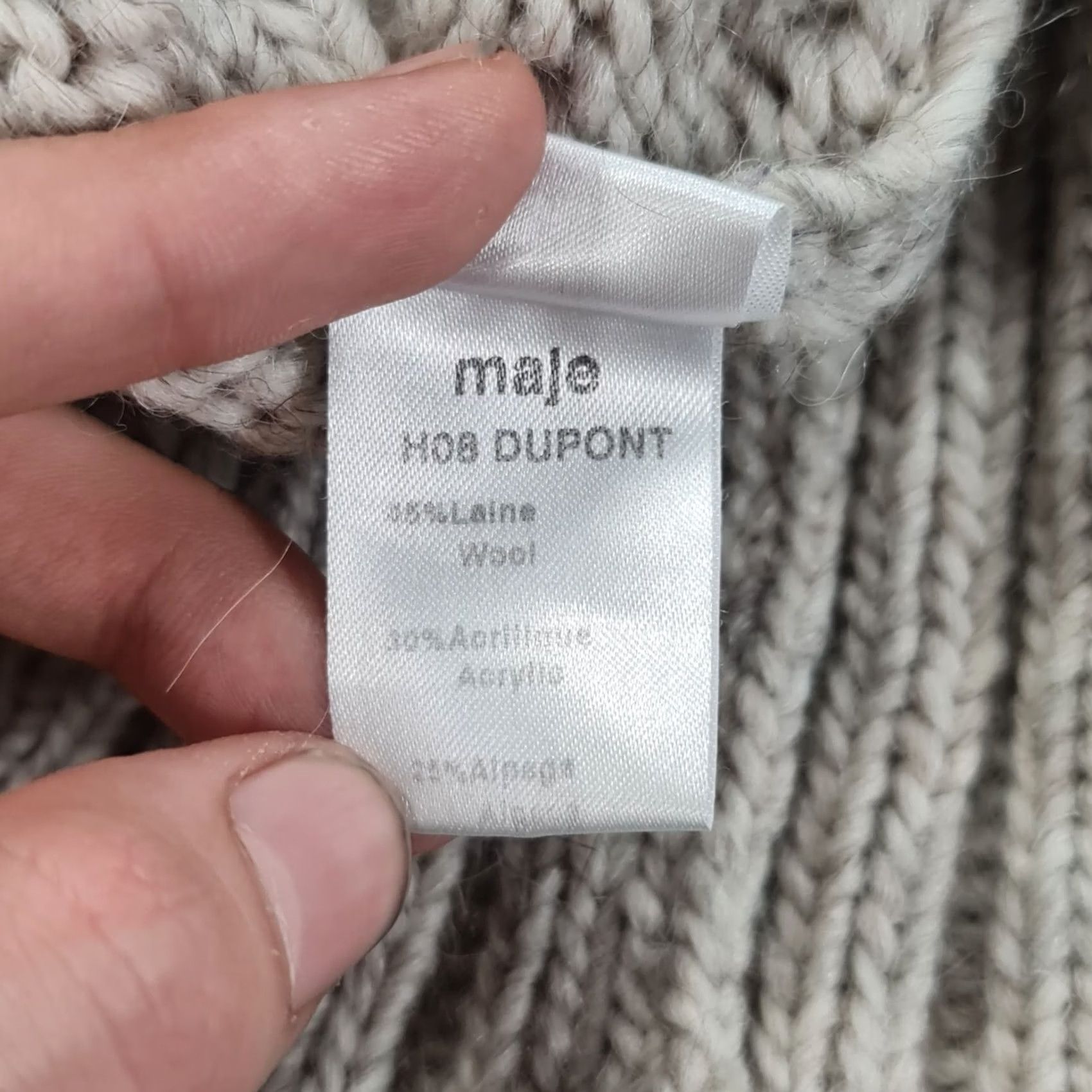 Maje VINTAGE? No. Maje Jumper Beige Small Alpaca Wool Knitted V Neck Pullover Womens Shirt? Size S / US 4 / IT 40 - 7 Thumbnail