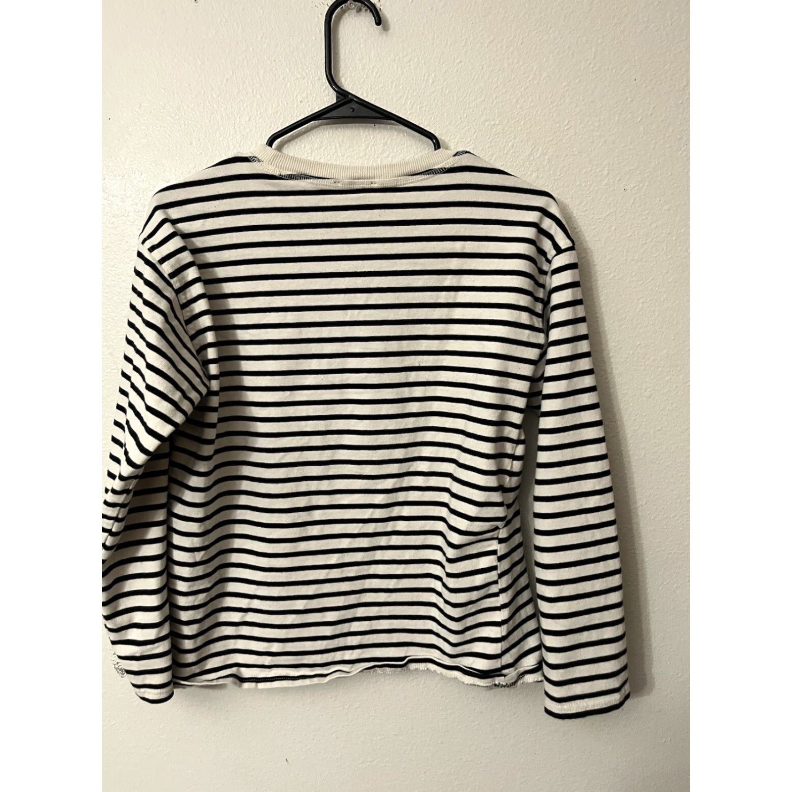 Zara VINTAGE Zara Striped Sweater Women Long Sleeve Puff Sleeve Black & White L Pullover 100% Cotton Womens Size L / US 10 / IT 46 - 2 Thumbnail