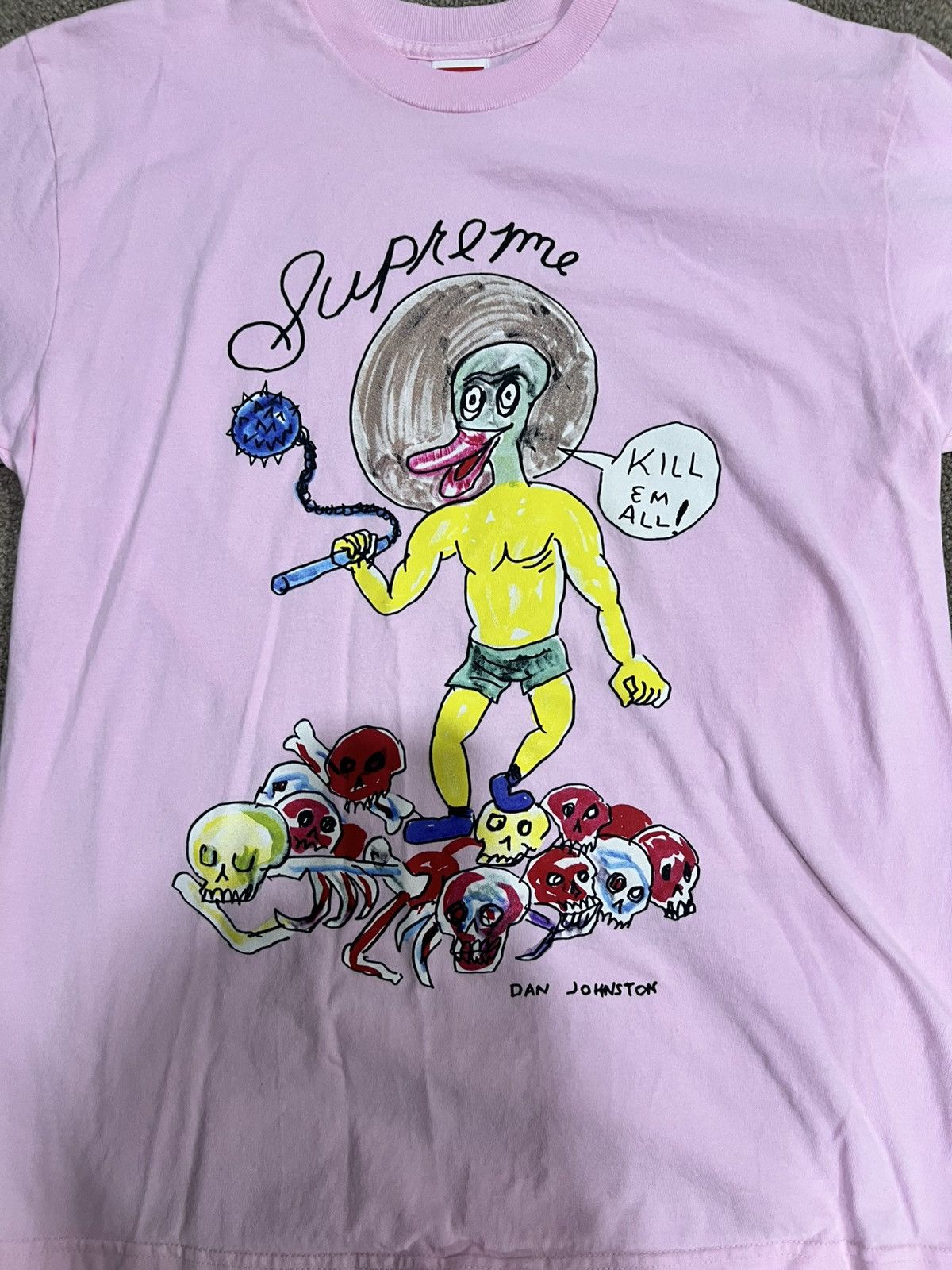 Supreme Supreme Dan Johnston Kill Em All Tee - Pink - Size Large Size US L / EU 52-54 / 3 - 2 Thumbnail