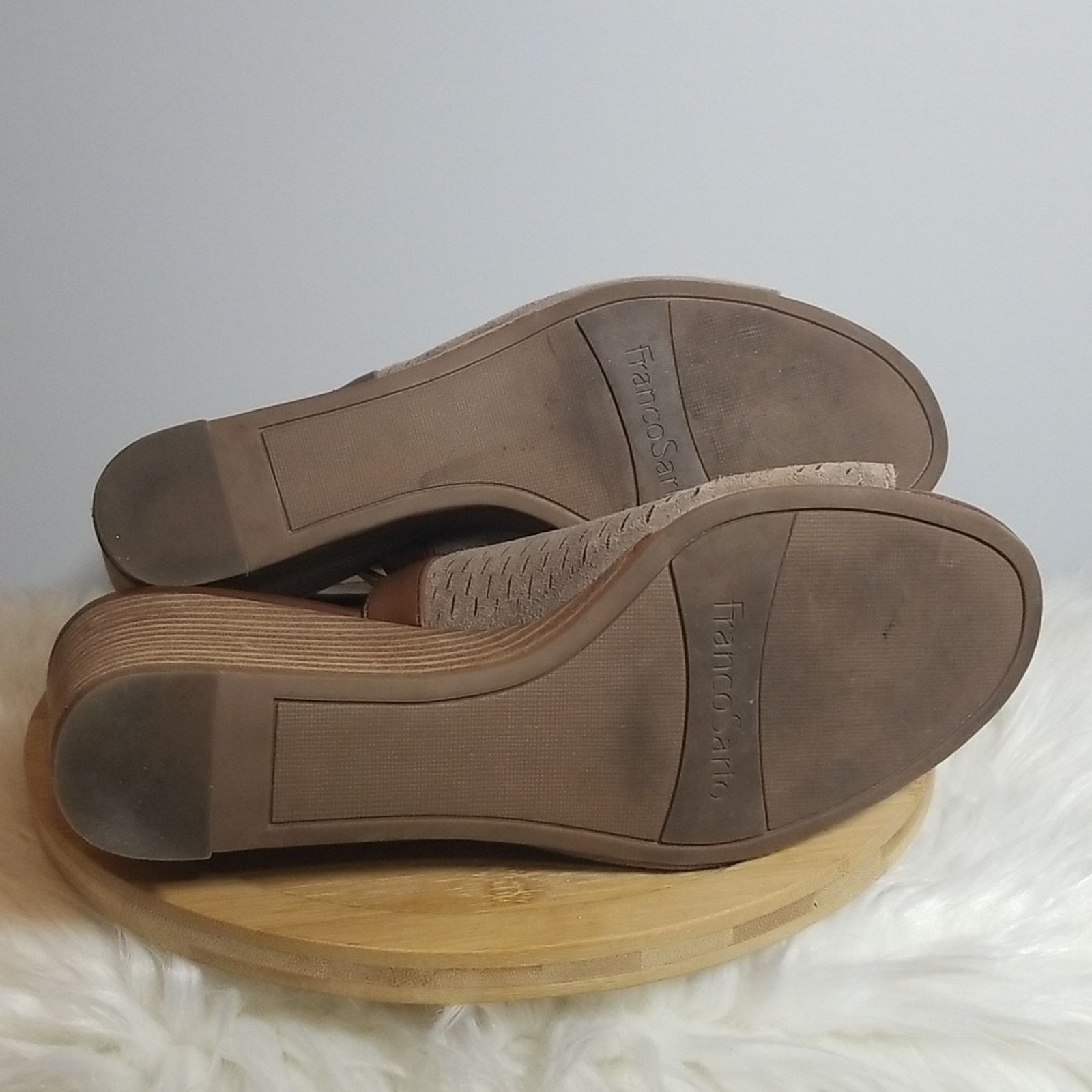 Franco Sarto Franco Sarto Martha Suede Wedge Peeptoe Sandal Size US 7.5 / IT 37.5 - 6 Thumbnail