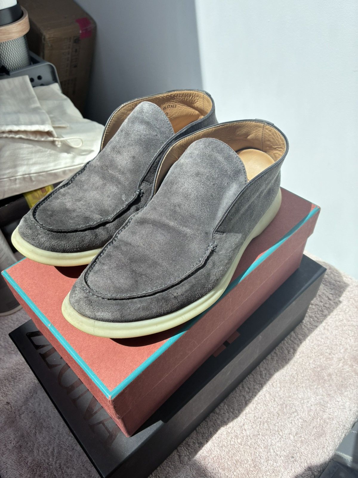 Loro Piana Loro piana grey suede open walk uk 6 eu 40 Size US 7 / EU 40 - 1 Thumbnail