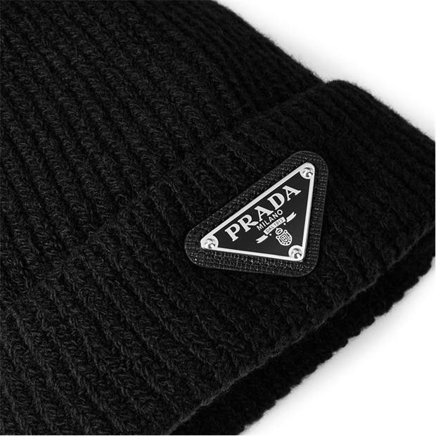 Prada Men'S Wool Badge Logo Beanie Size ONE SIZE - 4 Thumbnail