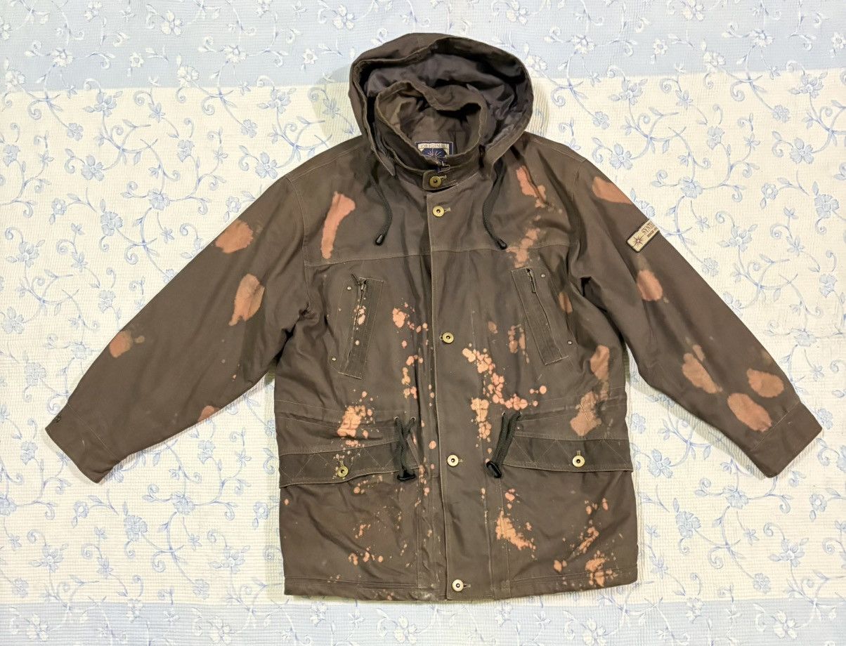 Vintage Sythetic Utility Parka Hooded Zip Up Acid Wash Jacket Size US L / EU 52-54 / 3 - 1 Thumbnail