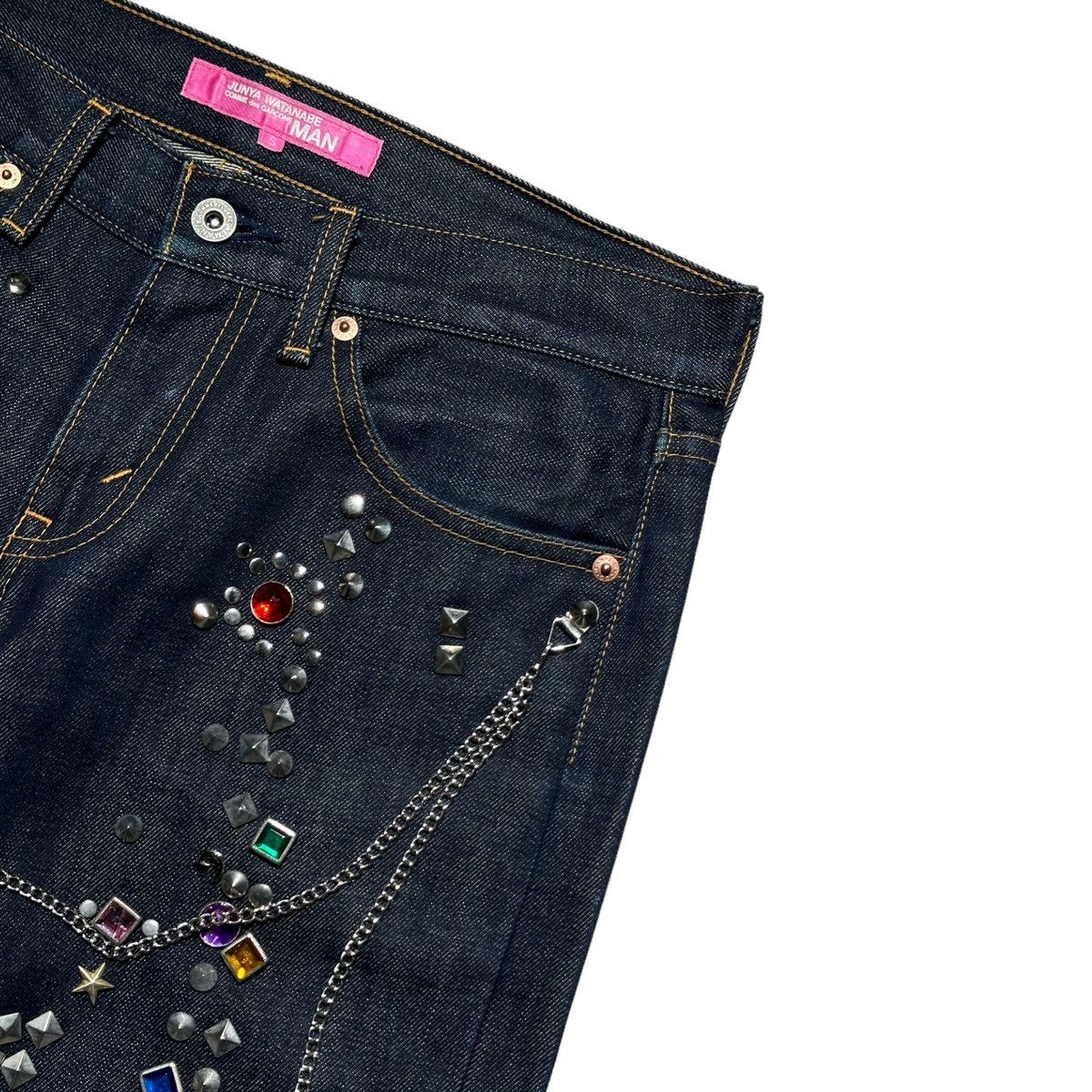 Comme des Garcons × Junya Watanabe 2002 Jeweled embellished Denim Size US 31 - 2 Thumbnail