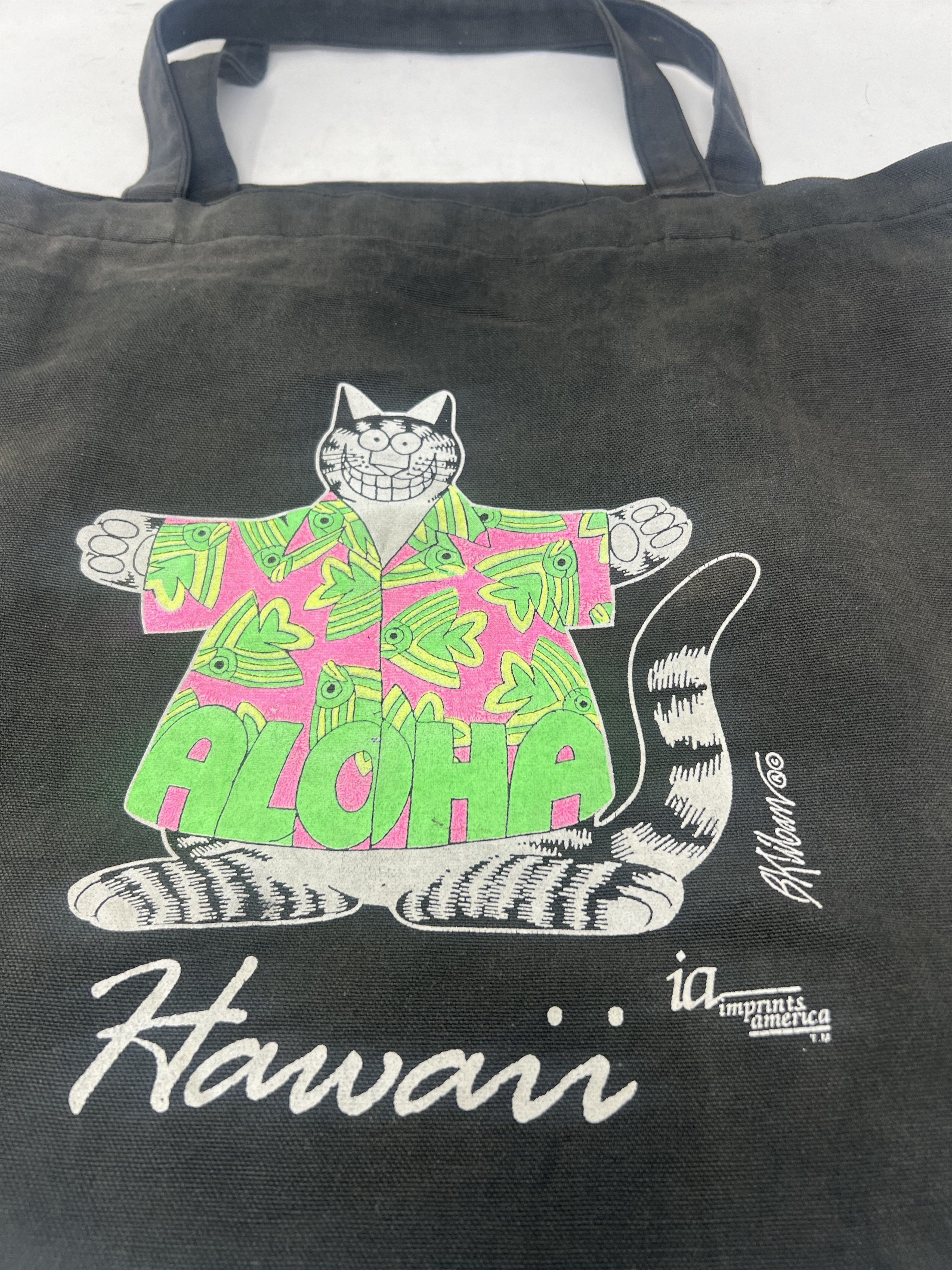 Vintage Crazy Shirt Bkliban Cat Hawaii Tote Bag Size ONE SIZE - 10 Thumbnail