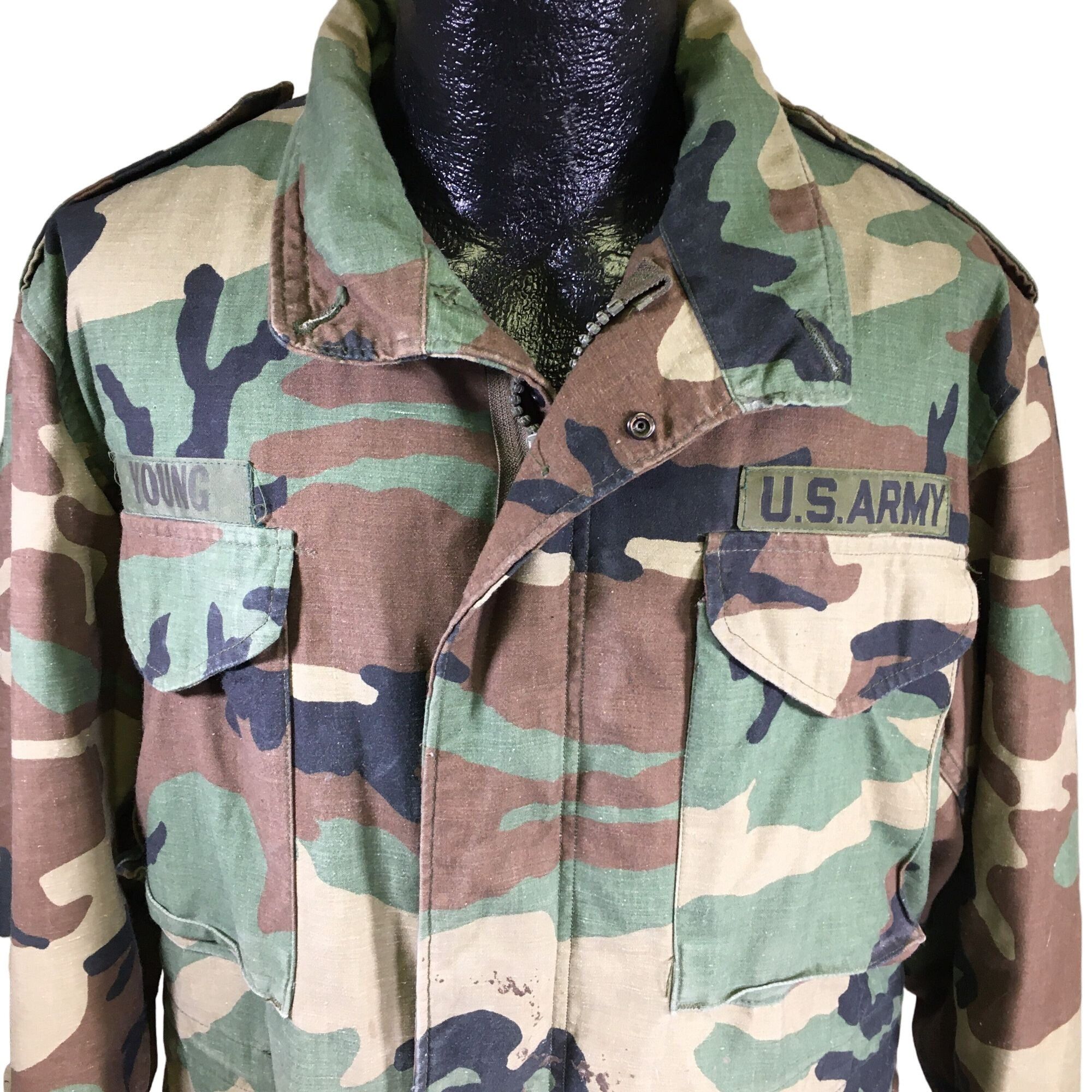 Other Vtg USA Military CAMOUFLAGE Combat Field Coat Army Jacket Size US XL / EU 56 / 4 - 5 Thumbnail