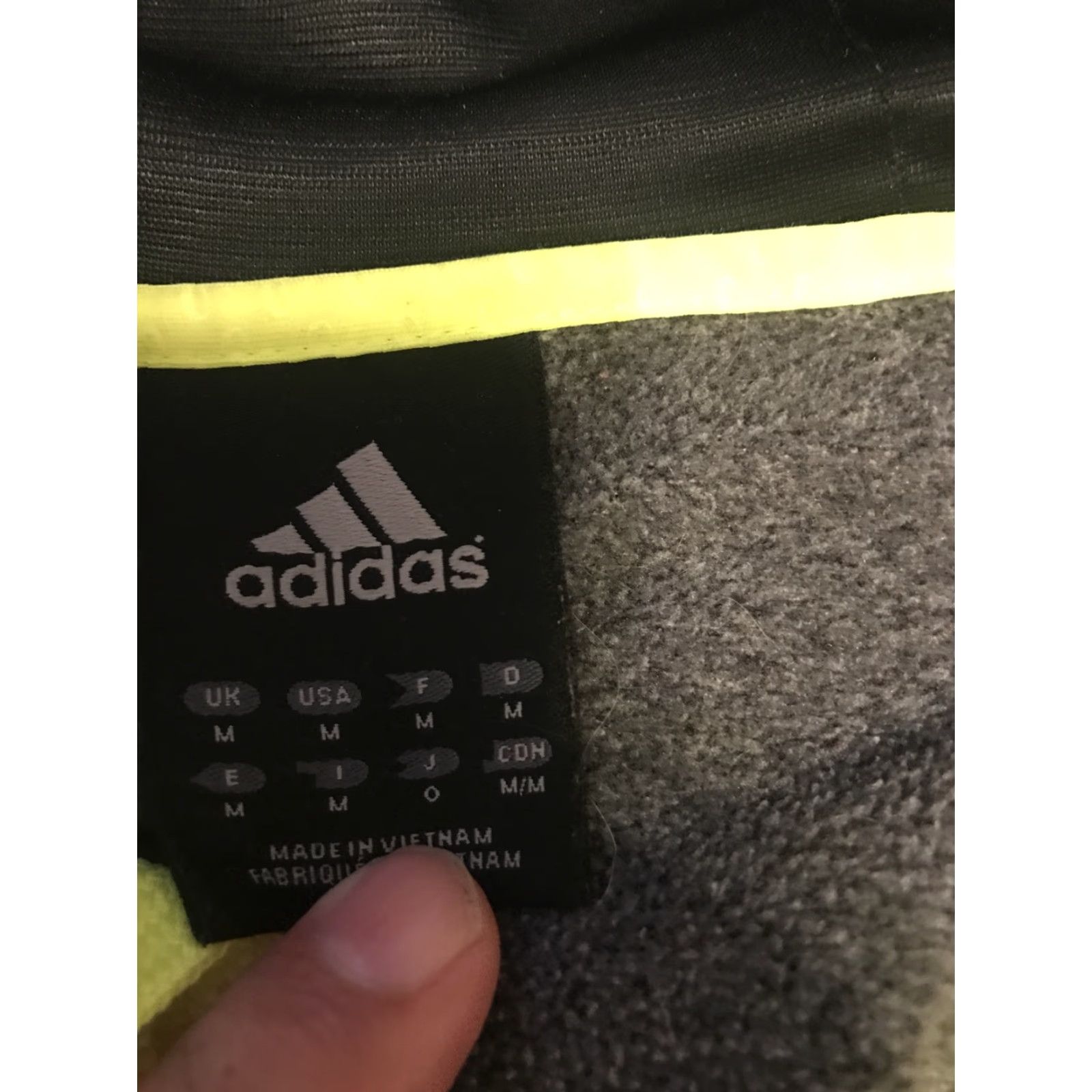 Adidas Adidas Climawarm Mens Medium Dark Heather Gray Full Zip Hoodie Athletic Jacket Size US M / EU 48-50 / 2 - 2 Thumbnail