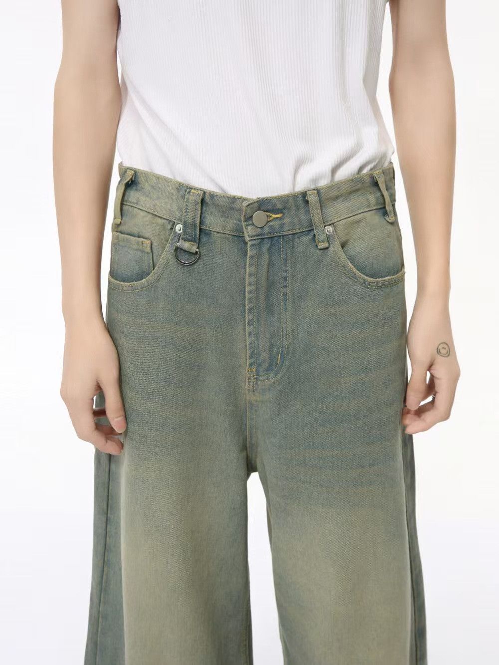 Japanese Brand × Jean Vintage Washed Straight Leg Wide Leg Loose Jeans Size US 33 - 3 Thumbnail
