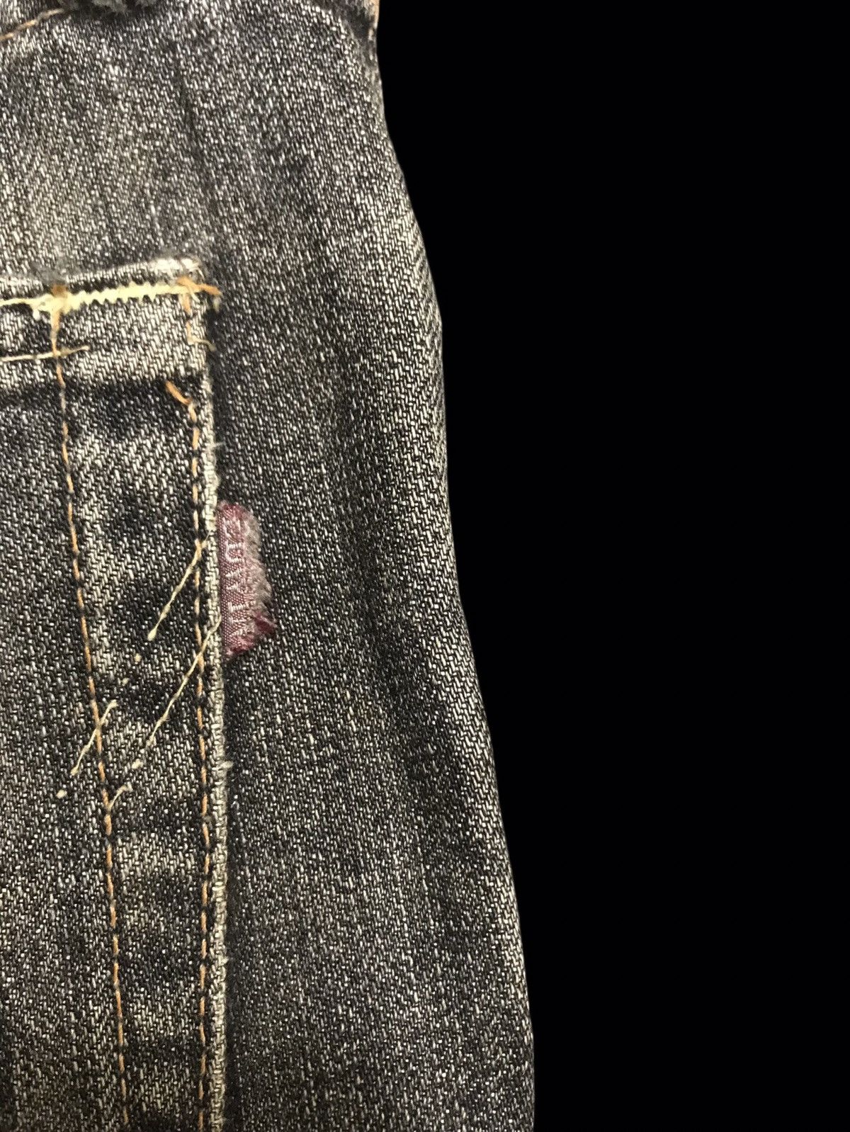 Edwin 💥THRASHED💥ARCHVL EDWIN 800SX BOTTOM DISTRESSED DENIM F244 Size US 31 - 15 Thumbnail