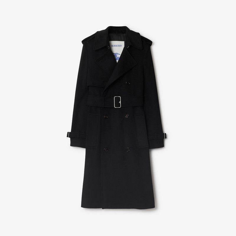 Burberry o1w1db10326 Cashmere Wrap Coat in Black Size L / US 10 / IT 46 - 1 Thumbnail