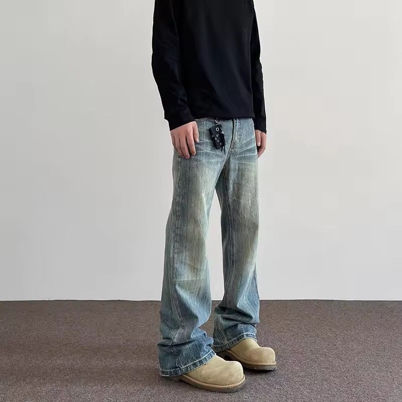 Japanese Brand Vintage style washed and aged casual micro flare jeans Size US 32 / EU 48 - 2 Thumbnail