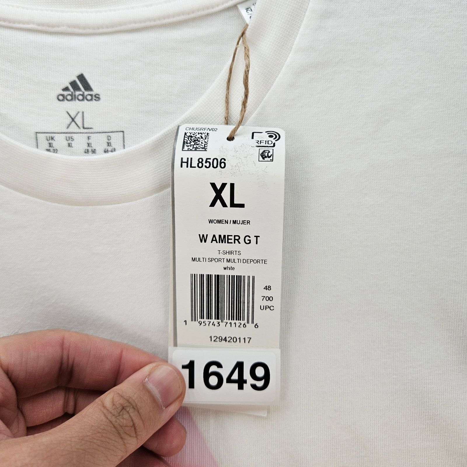 Adidas ADIDAS WOMEN'S XL AMERICAN FLAG LOGO WHITE TSHIRT NWT HL8506 Size XL / US 12-14 / IT 48-50 - 5 Thumbnail