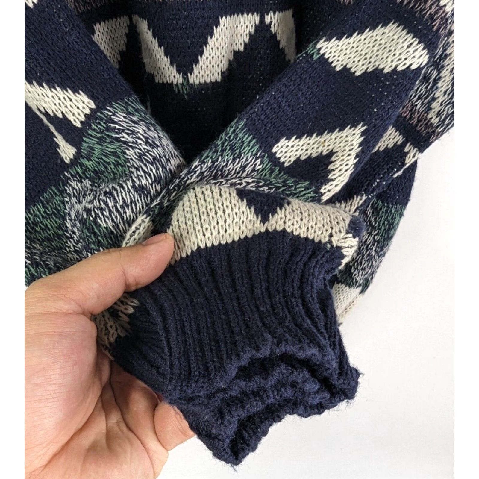 Vintage VINTAGE Michael Gerald Grandpa Sweater Geometric Crewneck Knit Men M Blue Aztec Size US M / EU 48-50 / 2 - 3 Thumbnail