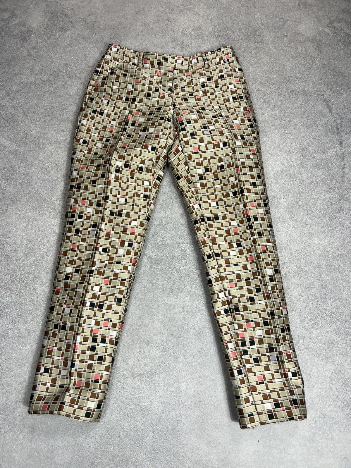 Fendi Fendi Women's Made In Italy Wool Silk Blend Geometric Print Size 42S - 3 Thumbnail