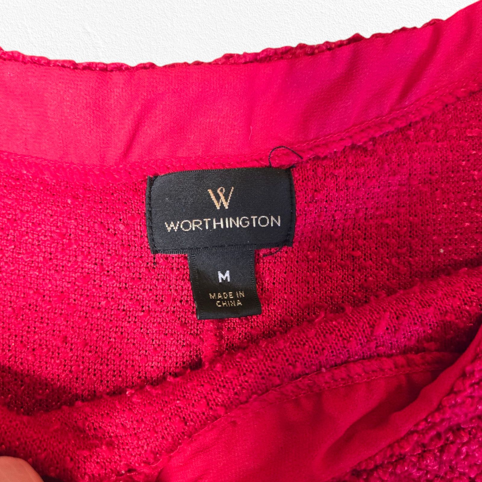 Worthington Worthington Red Textured Knit Tapered Sweater Size Medium Size M / US 6-8 / IT 42-44 - 3 Thumbnail