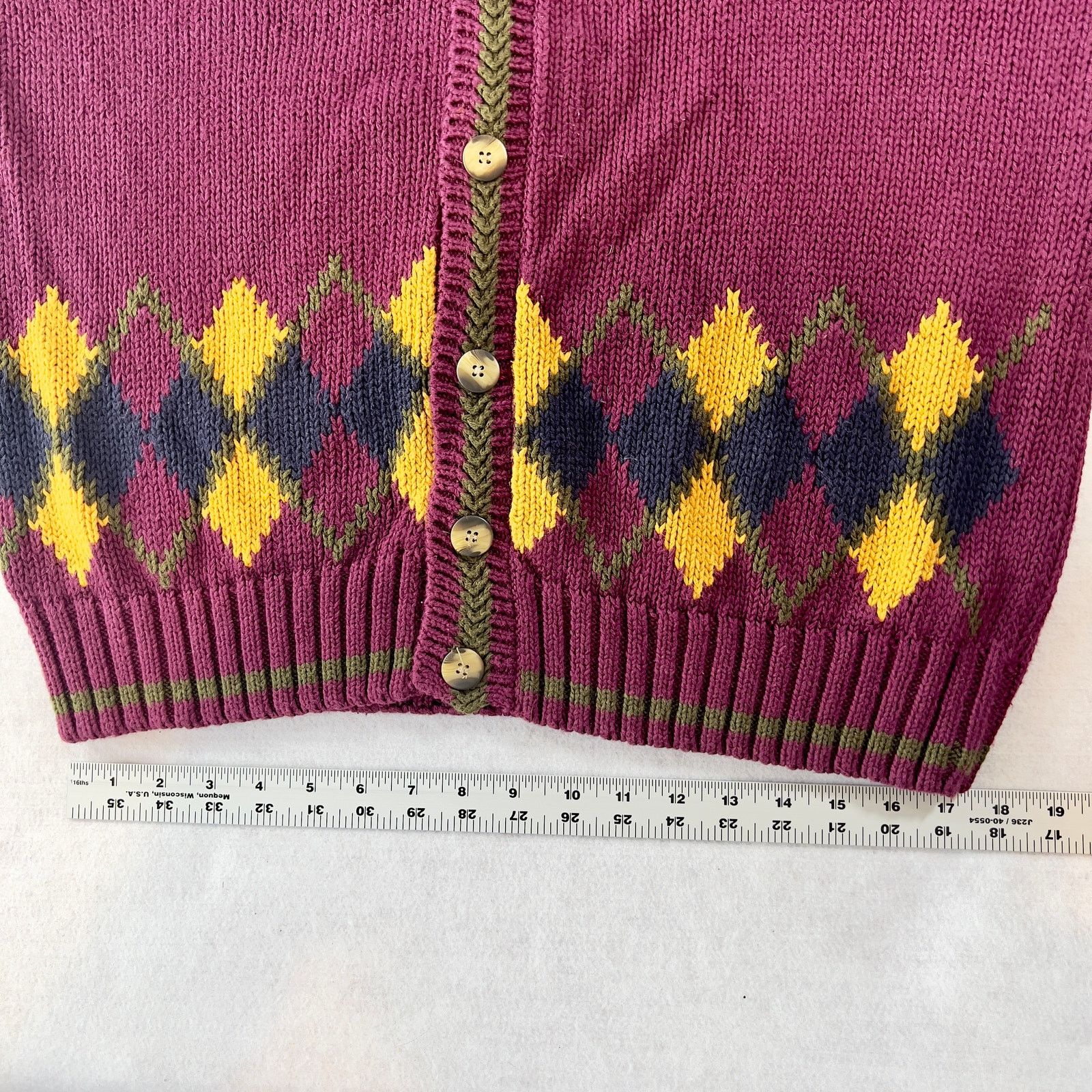 Other Empress Sportswear LTD Cardigan Sweater Woman L Purple Argyl Size L / US 10 / IT 46 - 6 Thumbnail