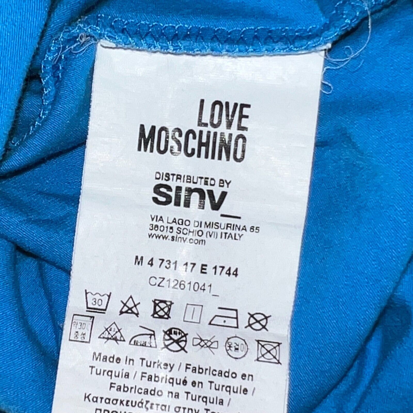 Moschino Love Moschino Blue Graphic Shirt Peace 1 Point Milano XL Size US XL / EU 56 / 4 - 7 Thumbnail