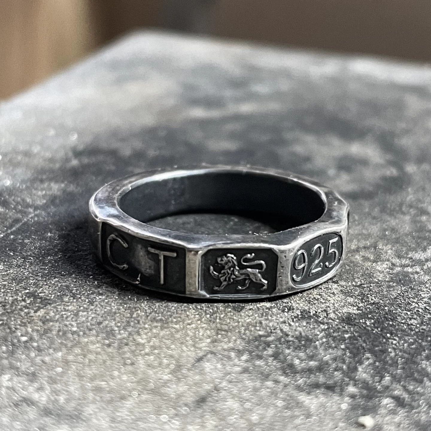 Chin Teo Chin Teo Ltd Ed Logo Distressed Ring US8+9+10 Size ONE SIZE - 4 Thumbnail