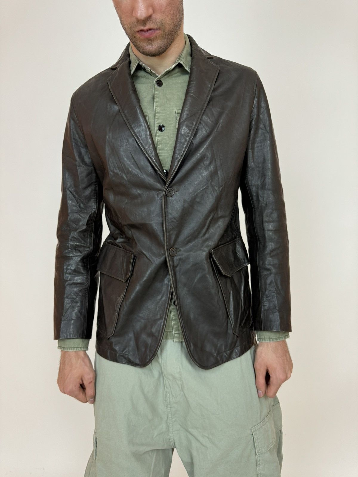 Country Road COUNTRY ROAD Leather Blazer Jacket Mens Size M Size US M / EU 48-50 / 2 - 3 Thumbnail