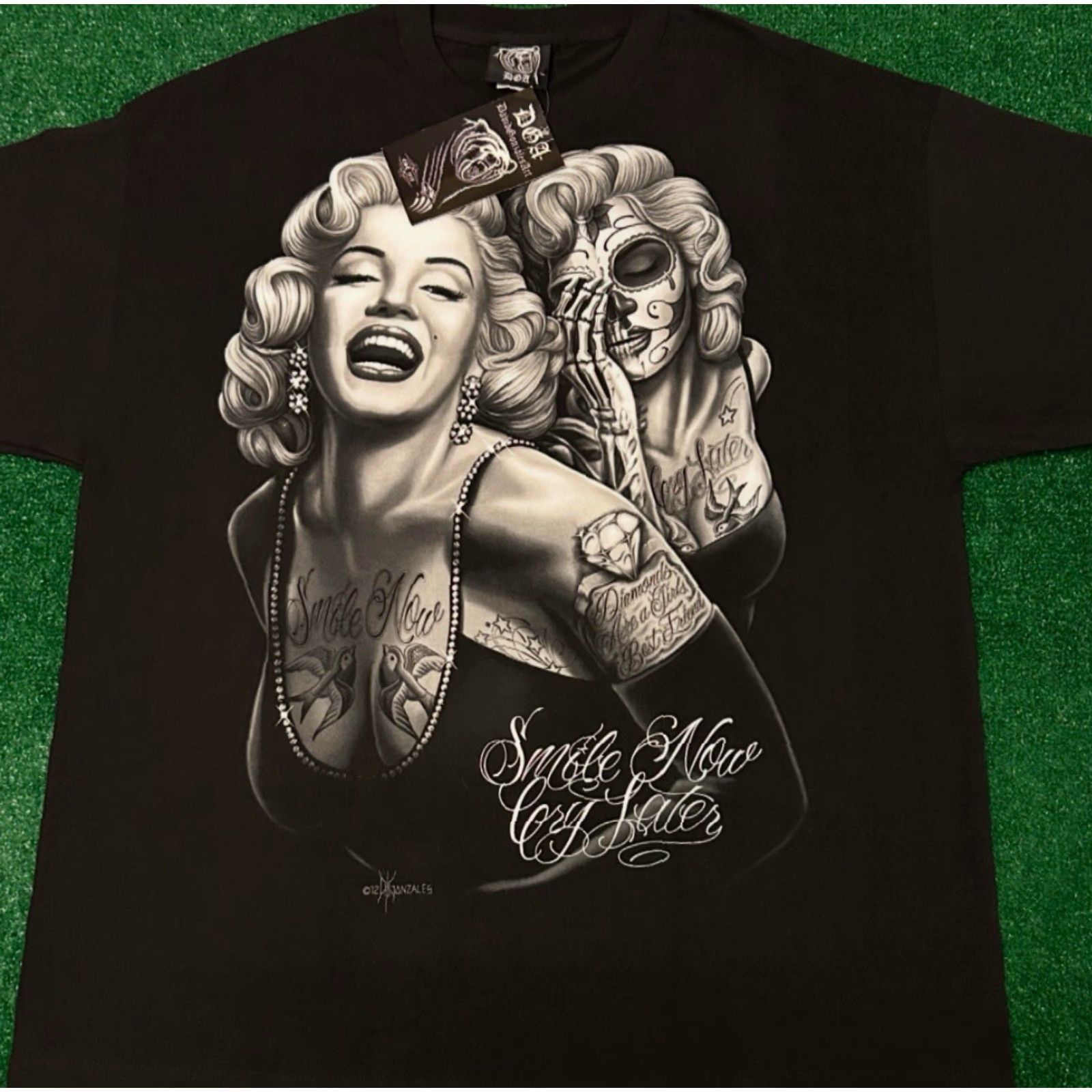 Vintage VINTAGE David Gonzales 2XL T-Shirt Men Black Shirt 90s Y2K Marilyn Monroe Chicano Art Punk Grunge Hip Hop New Size US XXL / EU 58 / 5 - 5 Thumbnail