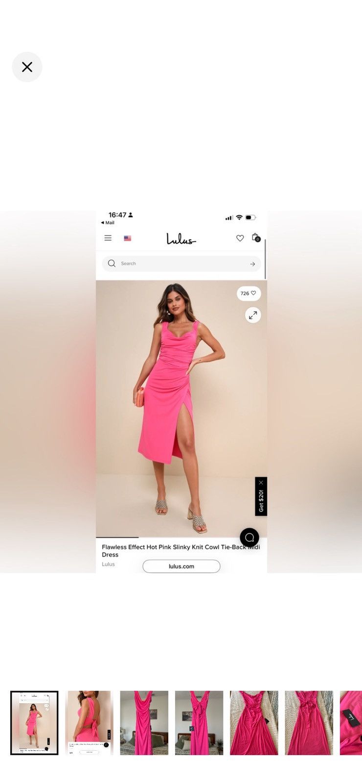 Lulus (NWT) Lulu’s Pink Draped Sleeveless Cocktail Dress Size S / US 4 / IT 40 - 1 Thumbnail