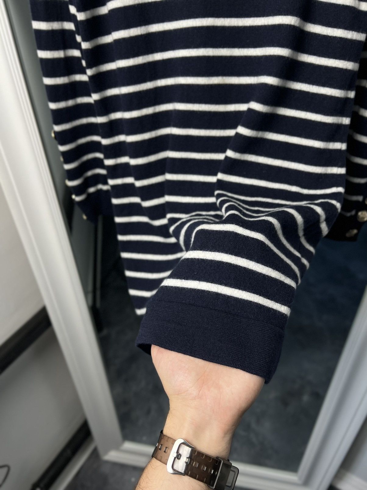 Designer × Sezane Sézane Paola Wool Knit Dress Navy / Ecru Size M Size M / US 6-8 / IT 42-44 - 10 Thumbnail