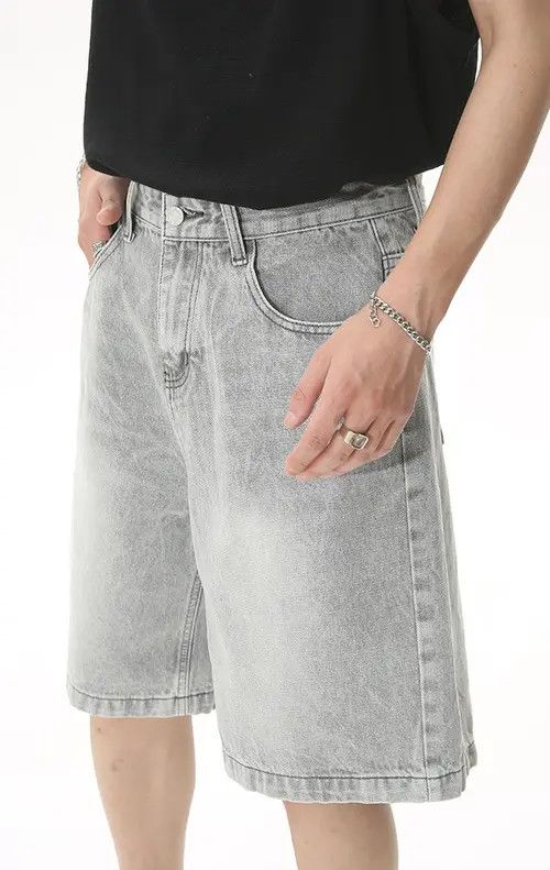 Other Grey Vintage Washed Mid-Rise Casual Denim Shorts Size US 32 / EU 48 - 3 Thumbnail