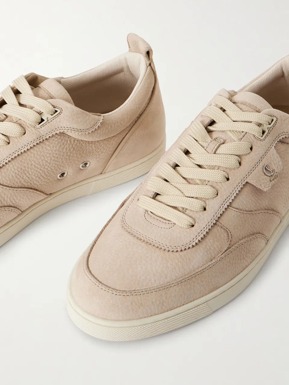 Christian Louboutin os11x0526 Tutti Rui Perforated Nubuck Sneakers in Beige Size US 9 / EU 42 - 5 Thumbnail