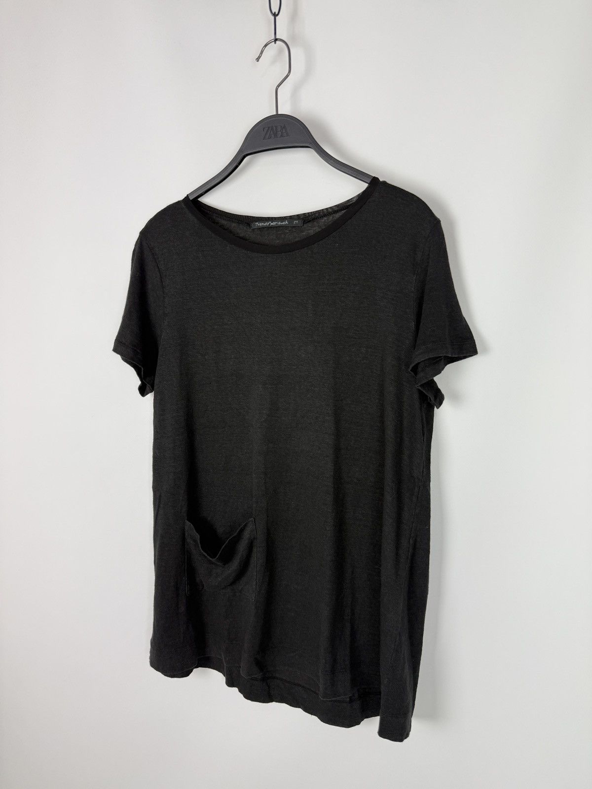 Transit Transit Par-Such K201 Black Linen Side Pocket T-Shirt Size M / US 6-8 / IT 42-44 - 2 Thumbnail