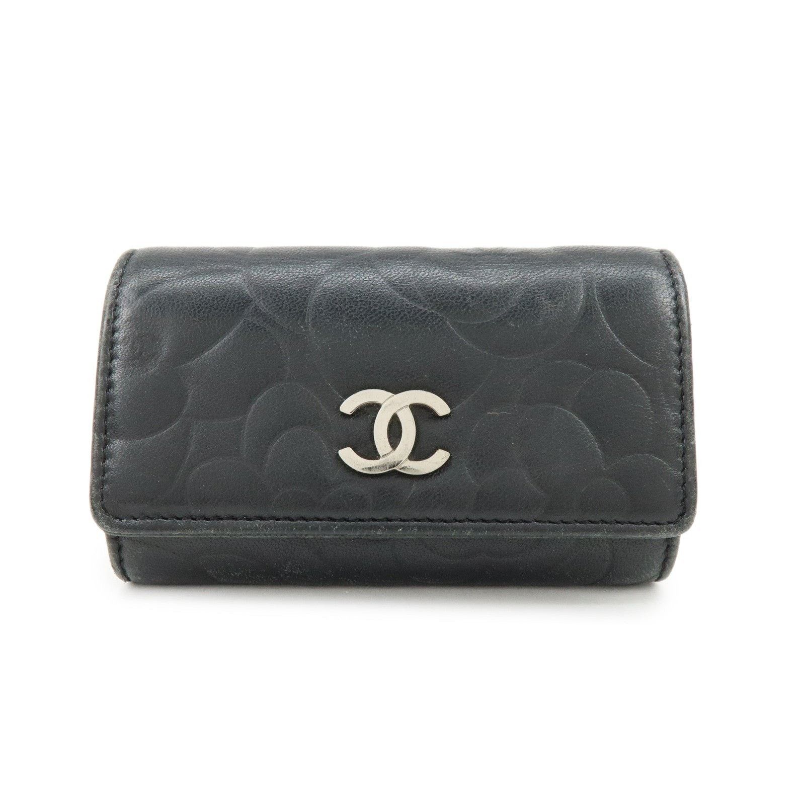 Chanel Chanel Camelia Lambskin Key Holder Black Size ONE SIZE - 1 Thumbnail