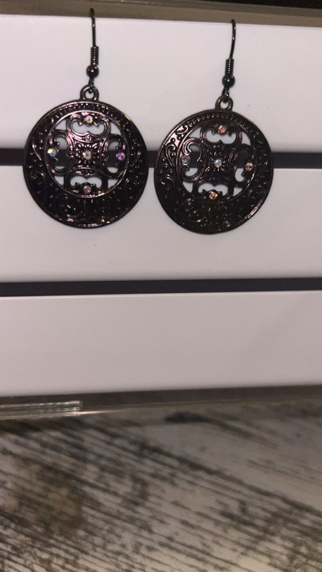 Other purple Iridescent Filigree Drop Earrings One Size Size ONE SIZE - 1 Preview