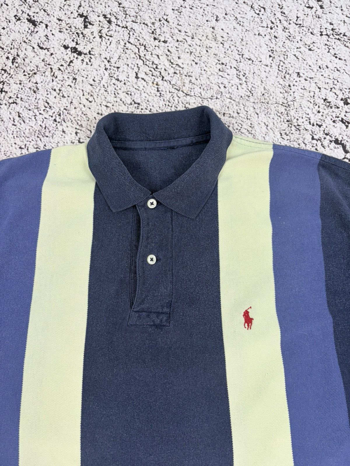 Ralph Lauren Vintage Polo Ralph Lauren Vertical Striped Polo Shirt Navy Size US L / EU 52-54 / 3 - 5 Thumbnail