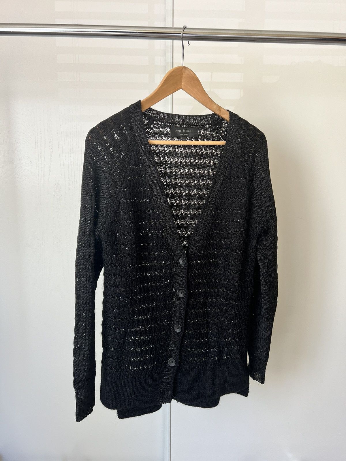 Rag & Bone Rag & Bone | Alpaca & Viscose Open Knit V-Neck Cardigan Size M / US 6-8 / IT 42-44 - 1 Thumbnail