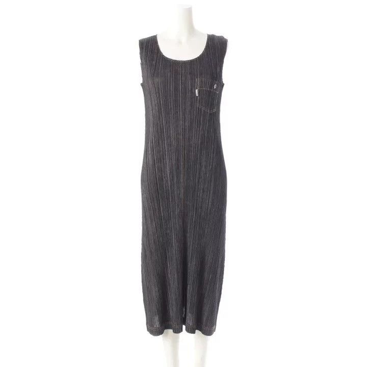 Issey Miyake Issey Miyake size:2 Black denim patterned sleeveless pleat Size XS / US 0-2 / IT 36-38 - 1 Thumbnail