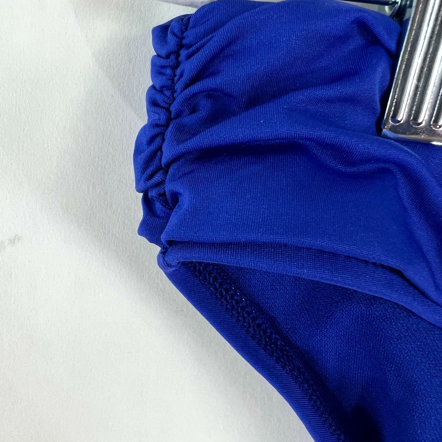 Apt. 9 Apt. 9 Womens Bikini Bottom Blue Side Ruched Pull On Size 12 Bottom Swimsuit Beach Regular Womens Size 34" / US 12 / IT 48 - 2 Thumbnail